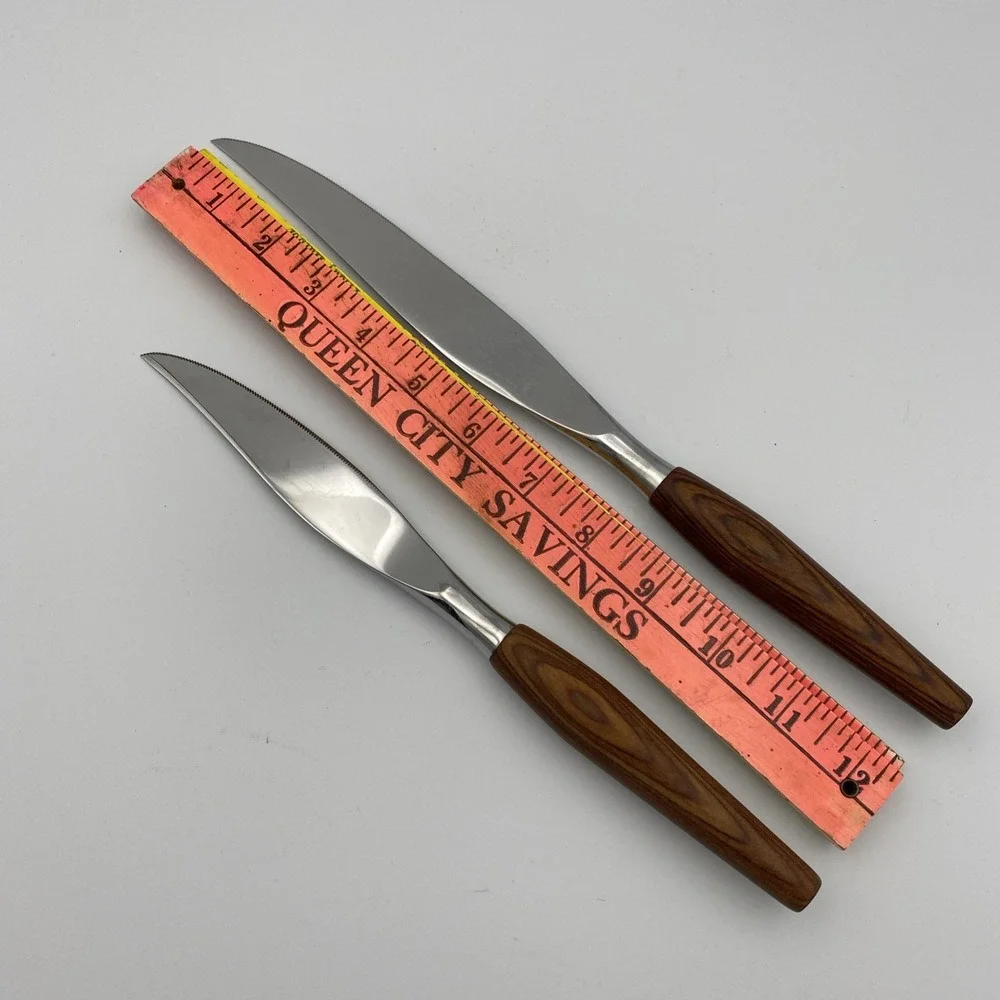 Lot of 2 Westall Richardson Knife Sheffield England Wood‎ Handle Firth Stainless